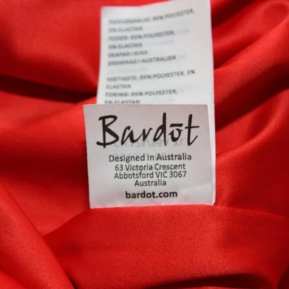 Bardot Womens Kristen Peplum Flounce Dress Red Size 10/L Crepe Lined REVOLVE - Picture 5 of 10